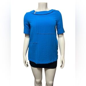 Ali Miles Women's S Woven Pull on Tunic with Button Details 3/4 Sleeves